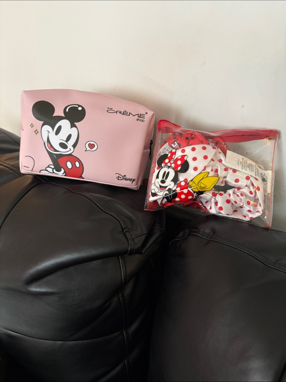Disney Pink Mickey Mouse Kids Cosmetic Pouch Set